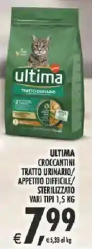 Deco Supermercati Ultima croccantini tratto urinario/ appetito difficile/ sterilizzato offerta