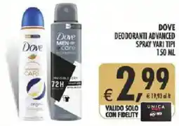 Deco Supermercati Dove deodoranti advanced spray offerta