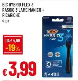 Galassia Bic hybrid flex 3 rasoio 3 lame manico + ricariche offerta