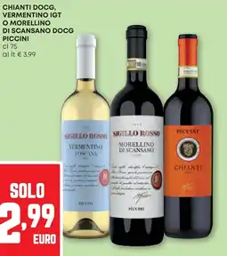 Pam Chianti docg, vermentino igt o morellino di scansano docg offerta