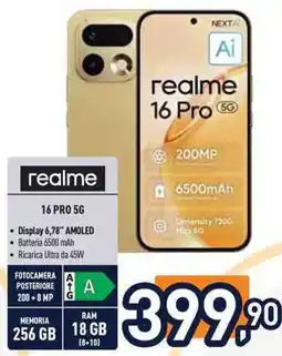 Unieuro realme 16 PRO 5G offerta