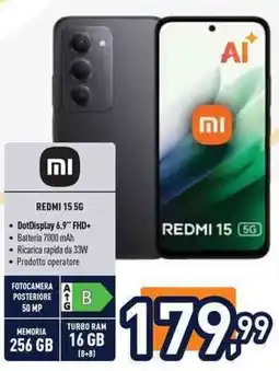 Unieuro Xiaomi REDMI 15 5G offerta