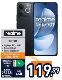 Unieuro realme Note 70T offerta