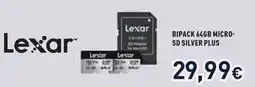 Unieuro Lexar bipack 64GB micro- sd silver plus offerta