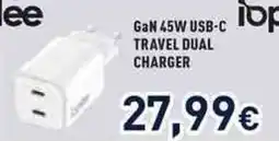 Unieuro Ioplee GaN 45W usb-c travel dual charger offerta