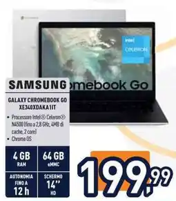 Unieuro SAMSUNG GALAXY CHROMEBOOK GO XE340XDAKA1IT offerta