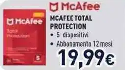 Unieuro Mcafee total protection offerta