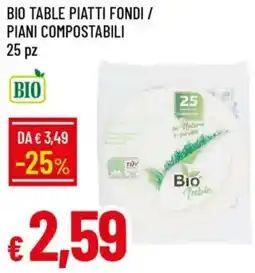 Galassia Bio table piatti fondi / piani compostabili offerta