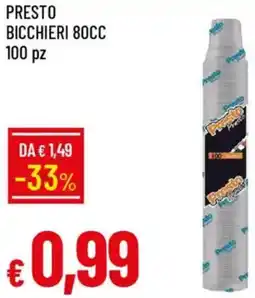 Galassia Presto bicchieri 80cc offerta