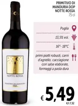 Spazio Conad Primitivo di manduria dop NOTTE ROSSA offerta