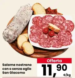 Despar Salame nostrano con o senza aglio San Giacomo offerta