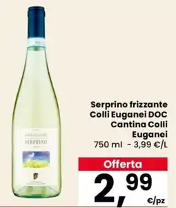 Despar Serprino frizzante Colli Euganei DOC Cantina Colli Euganei offerta