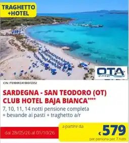 Galassia Sardegna - san teodoro (ot) club hotel baja bianca offerta
