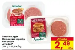 Eurospar Smash Burger Hamburger saporito con Bacon Amadori offerta