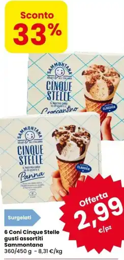 Despar 6 Coni Cinque Stelle Sammontana offerta