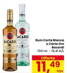 Despar Rum Carta Blanca o Carta Oro Bacardi offerta