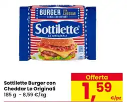 Eurospar Sottilette Burger con Cheddar Le Originali offerta