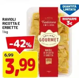 DPiù Emiliana gourmet ravioli ricotta e erbette offerta