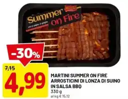 DPiù Martini summer on fire arrosticini di lonza di suino in salsa bbq offerta