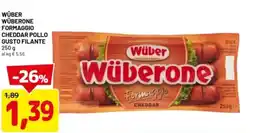 DPiù Wüber wüberone formaggio cheddar pollo gusto filante offerta