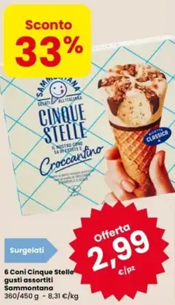 Eurospar 6 Coni Cinque Stelle Sammontana offerta