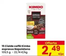 Eurospar 15 Cialde caffè Kimbo espresso Napoletano offerta