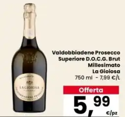 Eurospar Valdobbiadene Prosecco Superiore D.O.C.G. Brut Millesimato La Gioiosa offerta