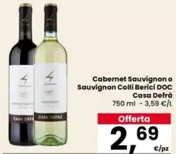 Eurospar Cabernet Sauvignon o Sauvignon Colli Berici DOC Casa Defrà offerta