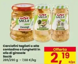 Eurospar Carciofini tagliati o alla contadina o funghetti in olio di girasole Saclà offerta