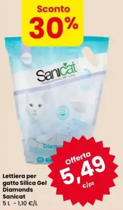 Eurospar Lettiera per gatto Silica Gel Diamonds Sanicat offerta