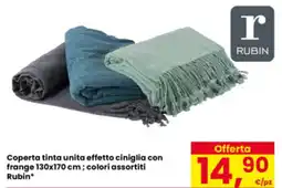 Eurospar Coperta tinta unita effetto ciniglia con frange 130x170 cm Rubin offerta