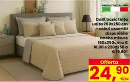 Eurospar Quilt basic tinta unita 260x250 cm offerta