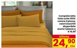 Eurospar Completo letto tinta unita 100% cotone 2 piazze offerta