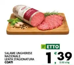 Eurospar Salame ungherese nazionale lenta stagionatura COATI offerta