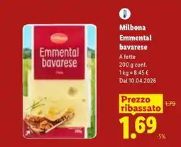 Lidl Milbona Emmental bavarese offerta