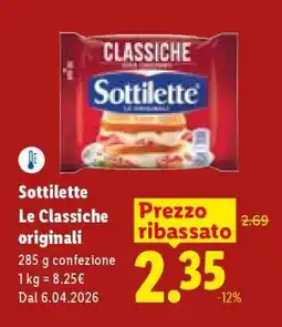Lidl Sottilette Le Classiche Originali offerta