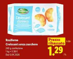 Lidl Realforno Croissant senza zucchero offerta