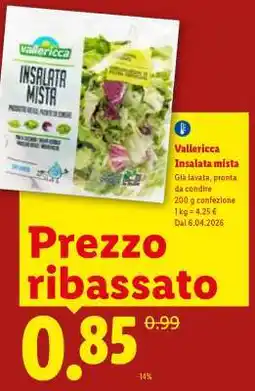 Lidl Vallericca Insalata mista offerta