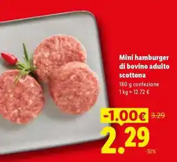 Lidl Mini hamburger di bovino adulto scottona offerta