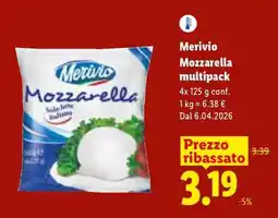 Lidl Merivio Mozzarella Multipack offerta