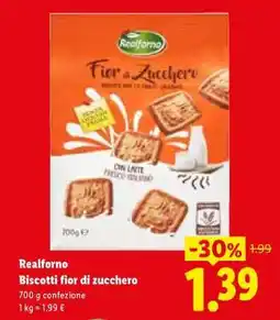 Lidl Realforno Biscotti fior di zucchero offerta