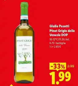 Lidl Giulio Pasotti Pinot Grigio delle Venezie DOP offerta