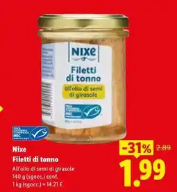 Lidl Nixe Filetti di tonno offerta
