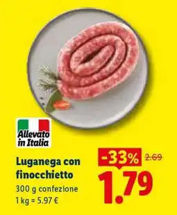 Lidl Luganega con finocchietto offerta