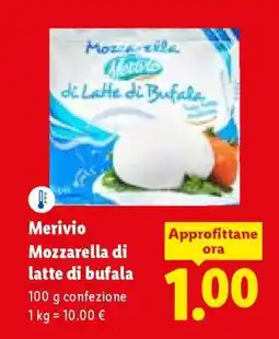 Lidl Merivio Mozzarella di latte di bufala offerta