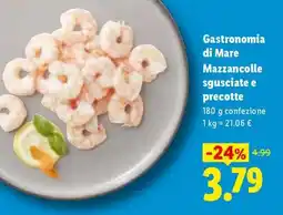 Lidl Gastronomia di Mare Mazzancolle sgusciate e precotte offerta