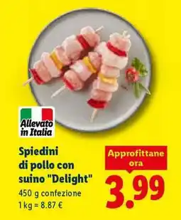 Lidl Spiedini di pollo con suino “Delight” offerta