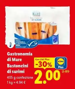 Lidl Gastronomia di Mare Bastoncini di surimi offerta