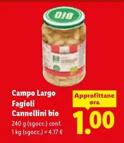 Lidl Campo Largo Fagioli Cannellini Bio offerta