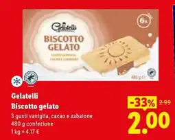 Lidl Gelatelli Biscotto gelato offerta